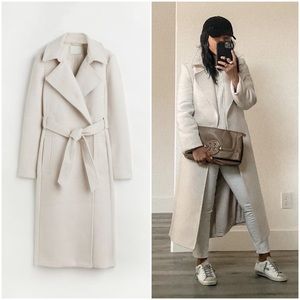 H&M Cream Belted Coat